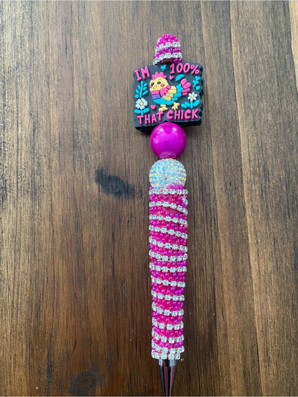 Pink Bling Chick Pen - Decorative Rhinestone Accent
